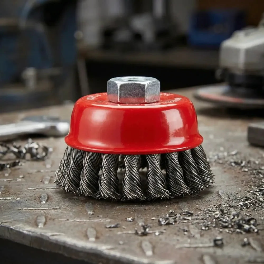 195 wire wheel cup brush (black) - power & hand tools