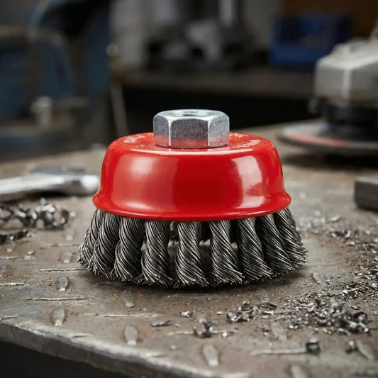 195 wire wheel cup brush (black) - power & hand tools