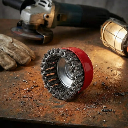 195 wire wheel cup brush (black) - power & hand tools