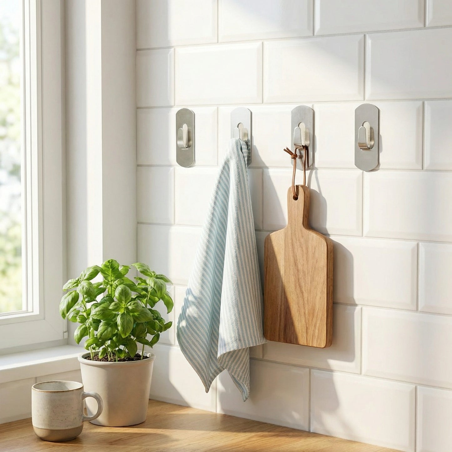 Self- Adhesive Hooks Heavy Duty Wall Hooks Hangers Stainless Steel Waterproof Sticky Hooks For Hanging Robe Coat Towel Kitchen Bathroom And.