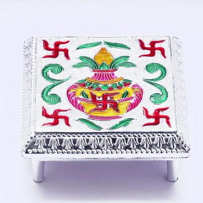 Handcrafted Minakari Bajot Stool - Home Decor