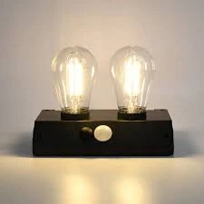 Solar-powered double led lamp