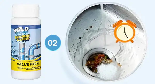 Sink and drain cleaner powder