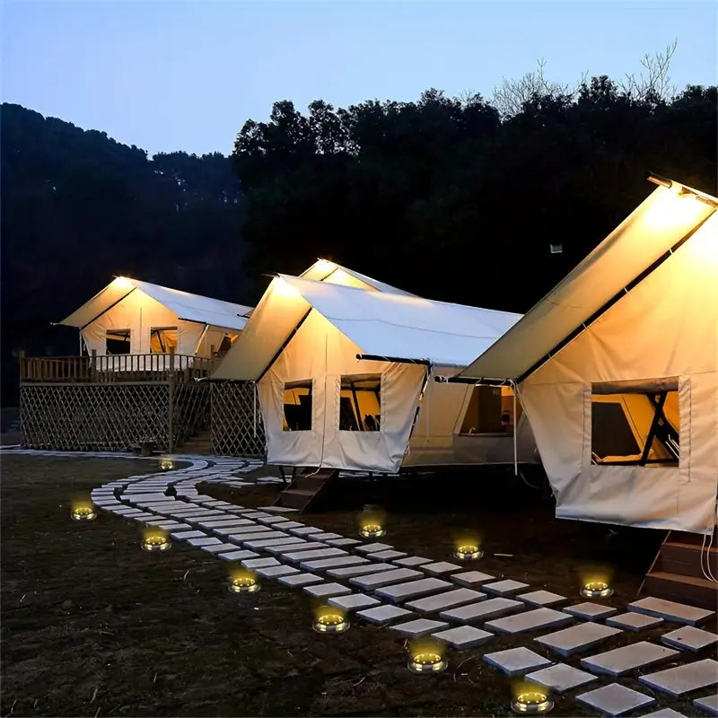 Solar stone pathway lights