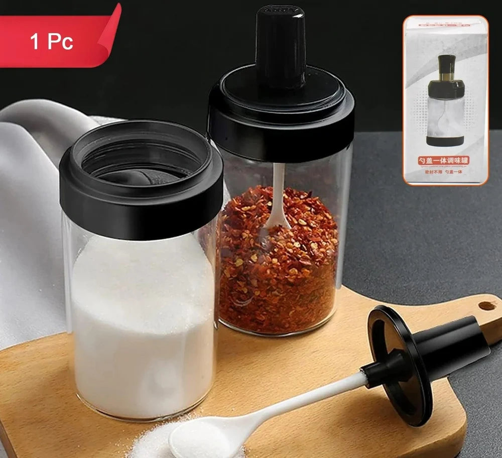 Leak-proof glass spice jar
