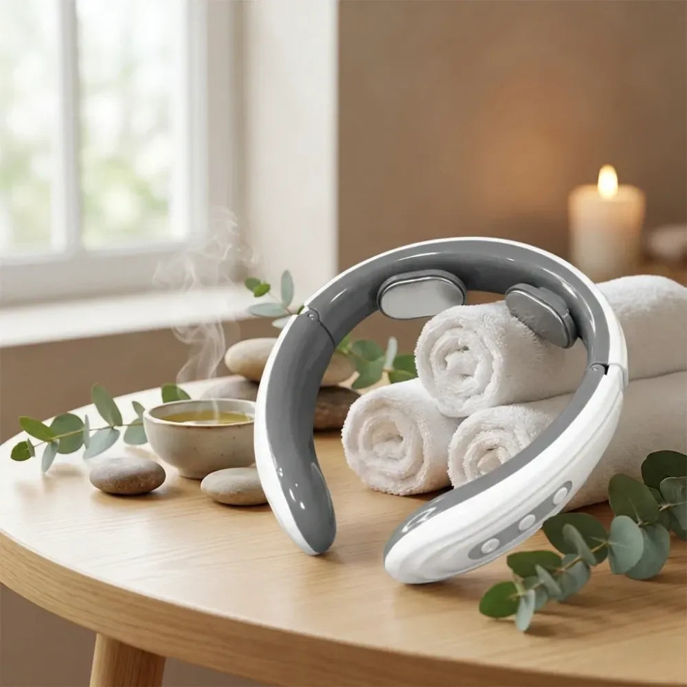2 heads smart electric neck and back pulse massager (1 pc mix design) - health care