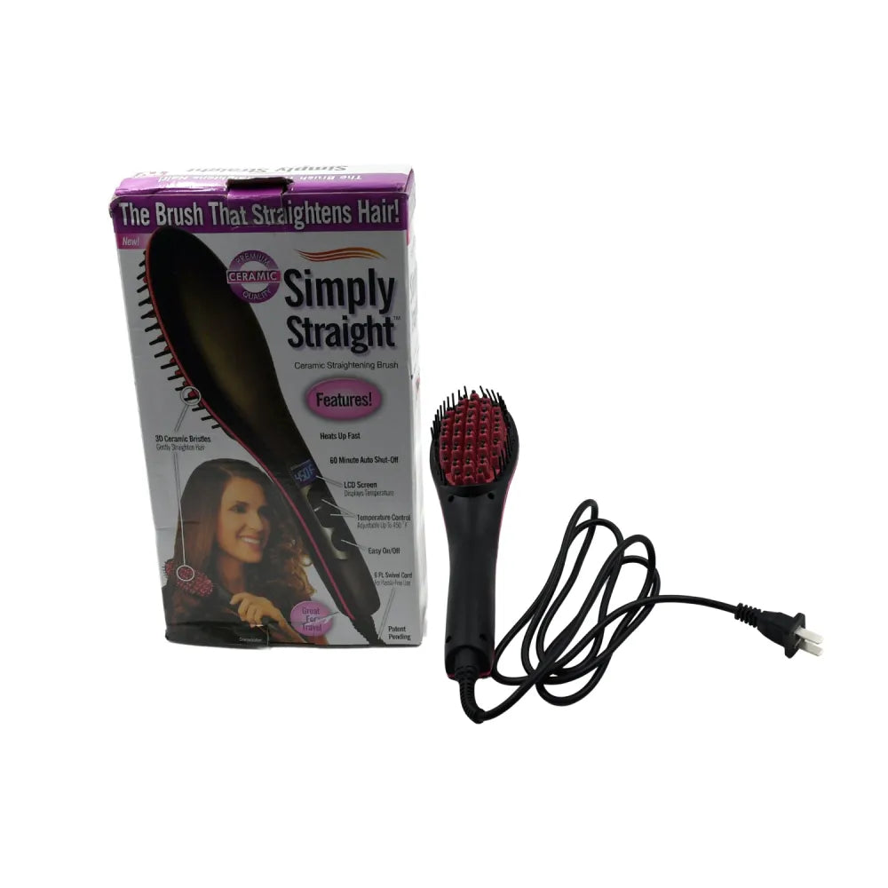 2-in-1 ceramic straightening brush - health & beauty