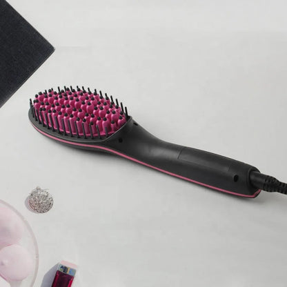 2-in-1 ceramic straightening brush - health & beauty