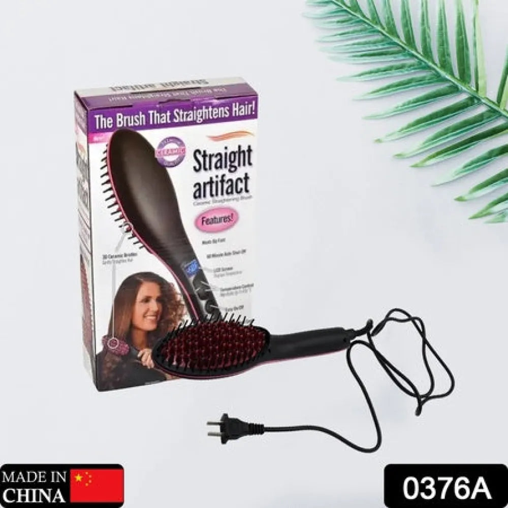 2-in-1 ceramic straightening brush - health & beauty