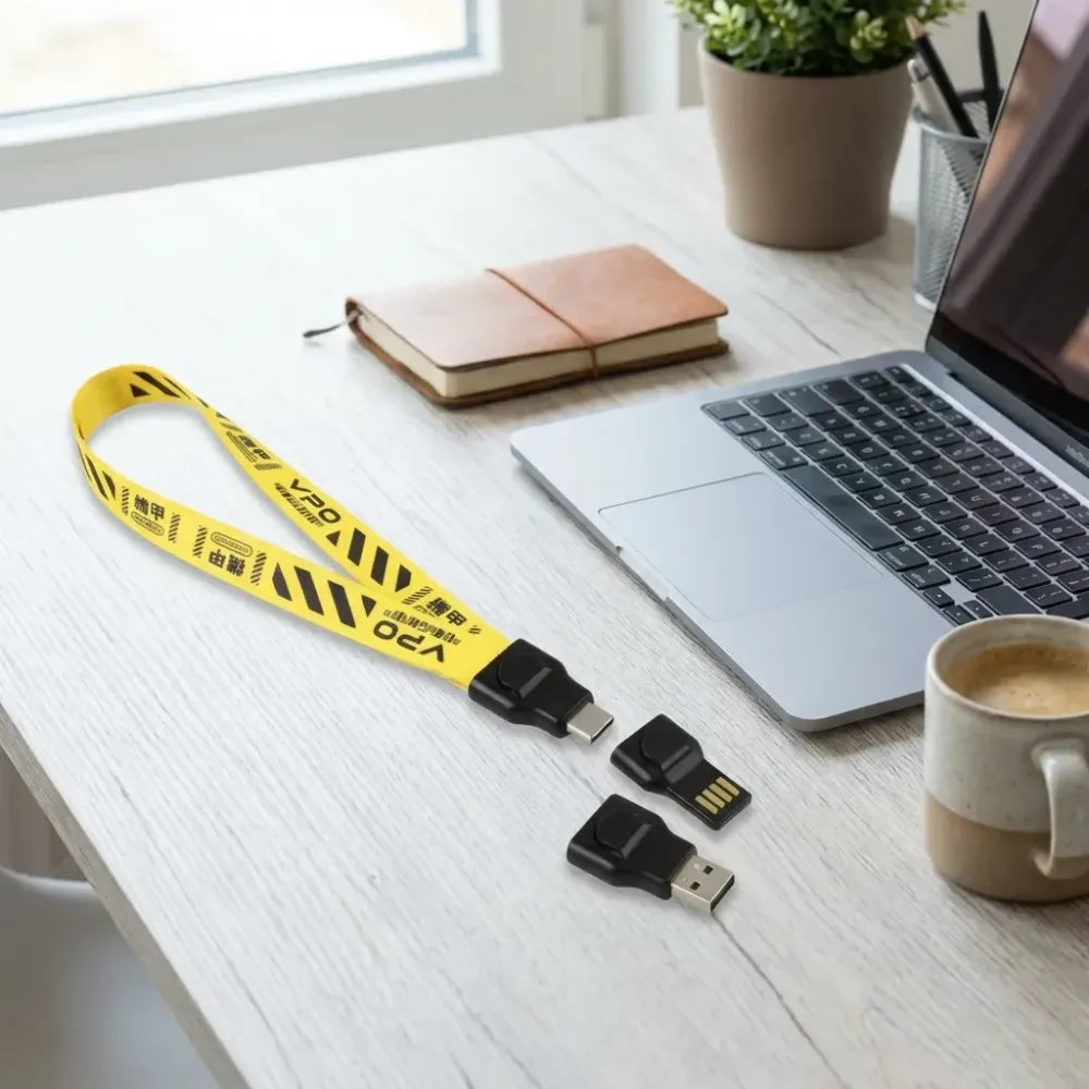 2-in-1 charging lanyard cable - office