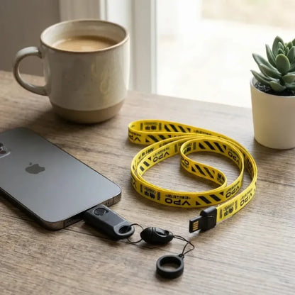 2-in-1 charging lanyard cable - office