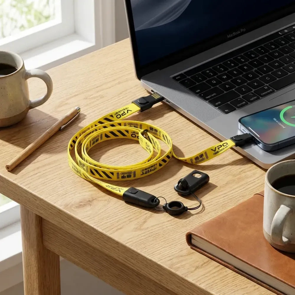 2-in-1 charging lanyard cable - office