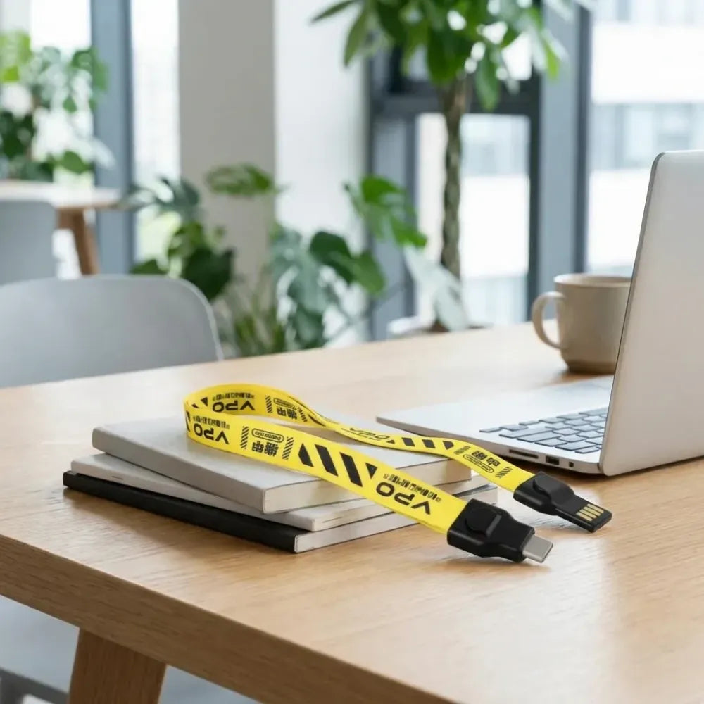 2-in-1 charging lanyard cable - office