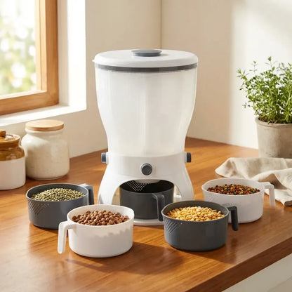 4 in 1 smart grain dispenser for kitchen pet food cleanly - tool