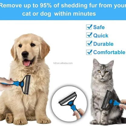 2 in 1 pet grooming brush