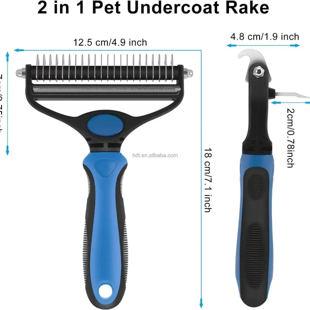 2 in 1 pet grooming brush