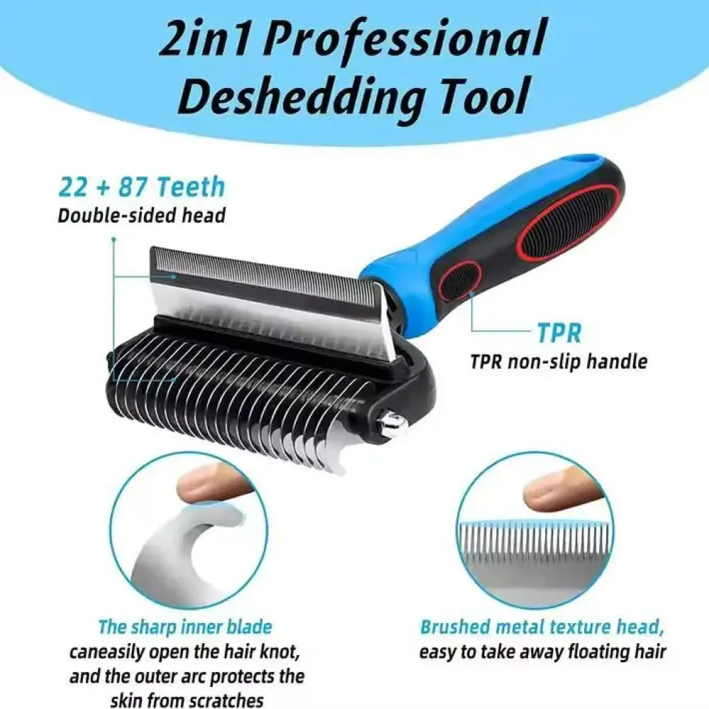 2 in 1 pet grooming brush