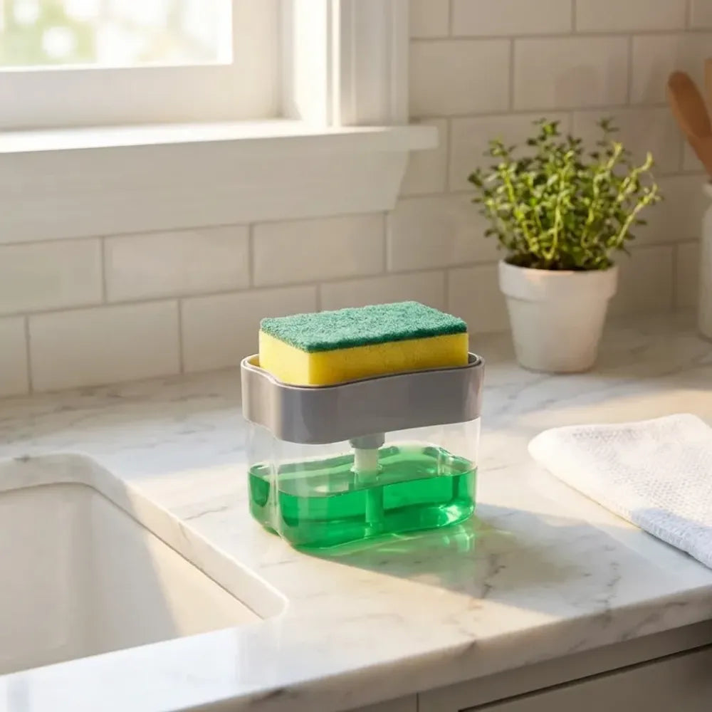 2-in-1 soap dispenser & sponge holder - home kitchen