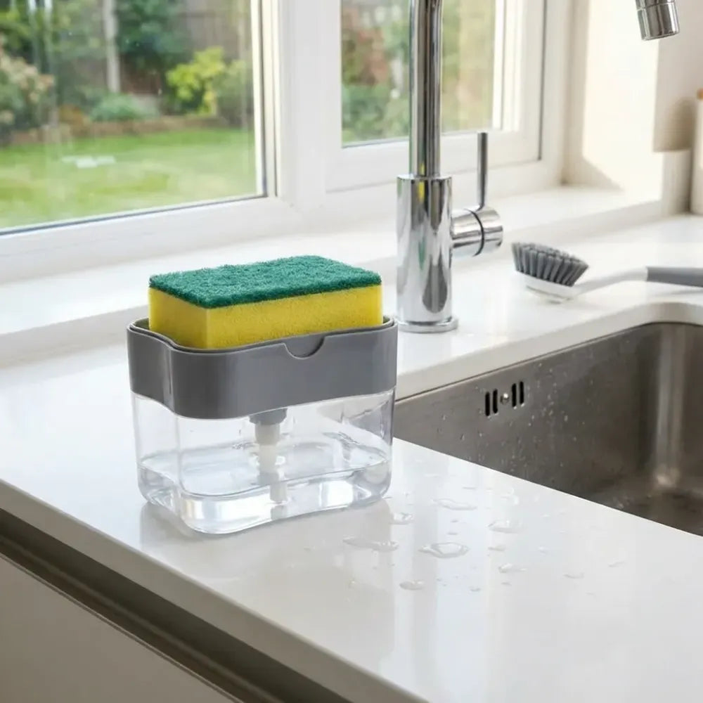 2-in-1 soap dispenser & sponge holder - home kitchen