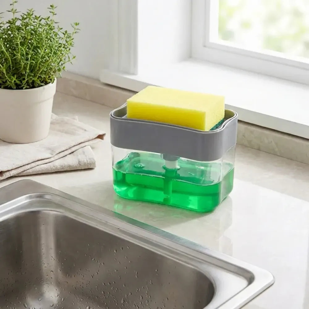2-in-1 soap dispenser & sponge holder - home kitchen