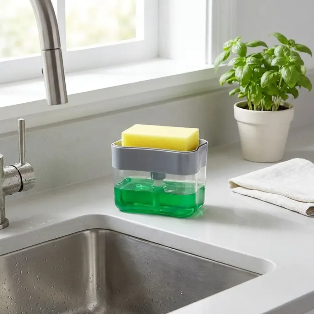 2-in-1 soap dispenser & sponge holder - home kitchen