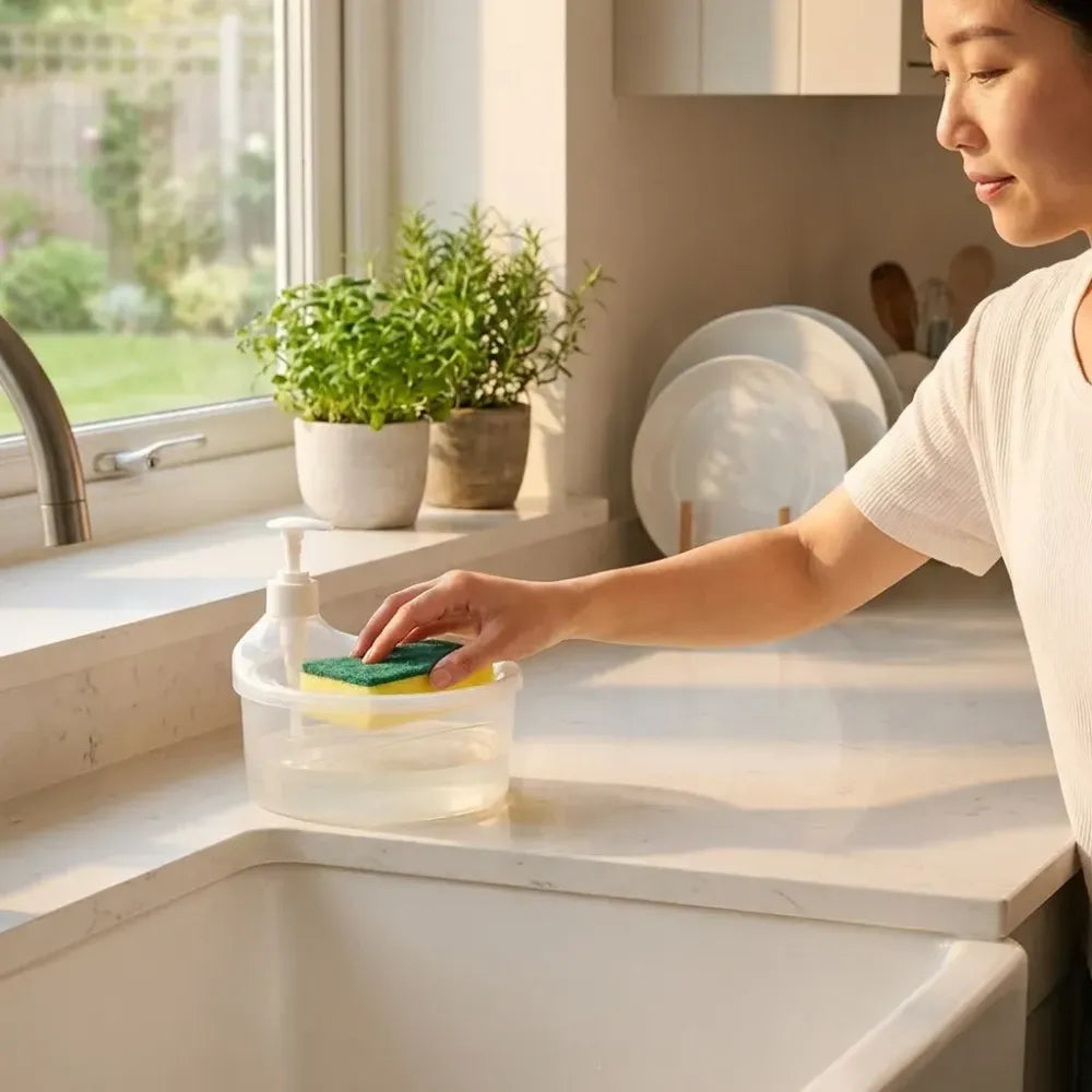 2-in-1 soap & sponge dispenser - home essentials
