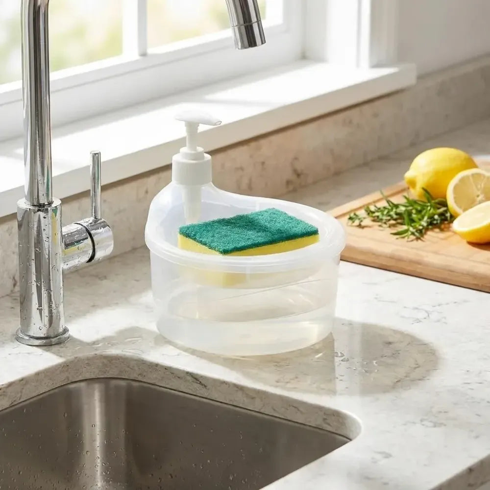 2-in-1 soap & sponge dispenser - home essentials