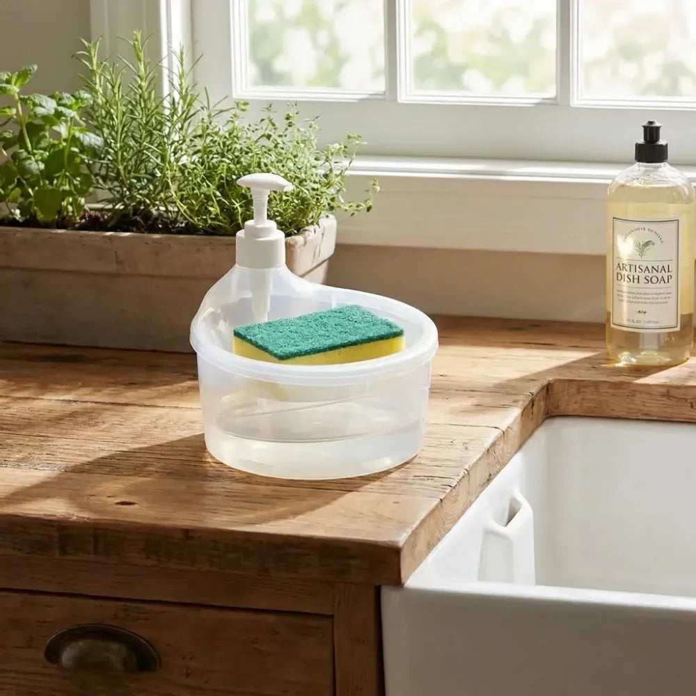 2-in-1 soap & sponge dispenser - home essentials