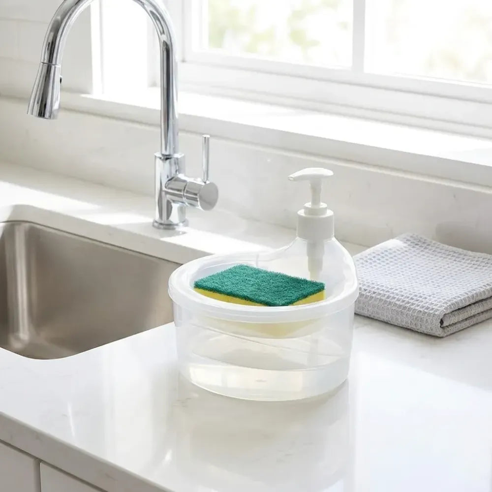 2-in-1 soap & sponge dispenser - home essentials