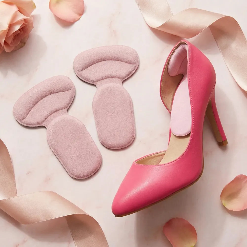 2 in 1 t shaped silicone self adhesive shoe heel pads insoles (1 pair) - health & beauty