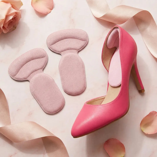 2 in 1 t shaped silicone self adhesive shoe heel pads insoles (1 pair) - health & beauty