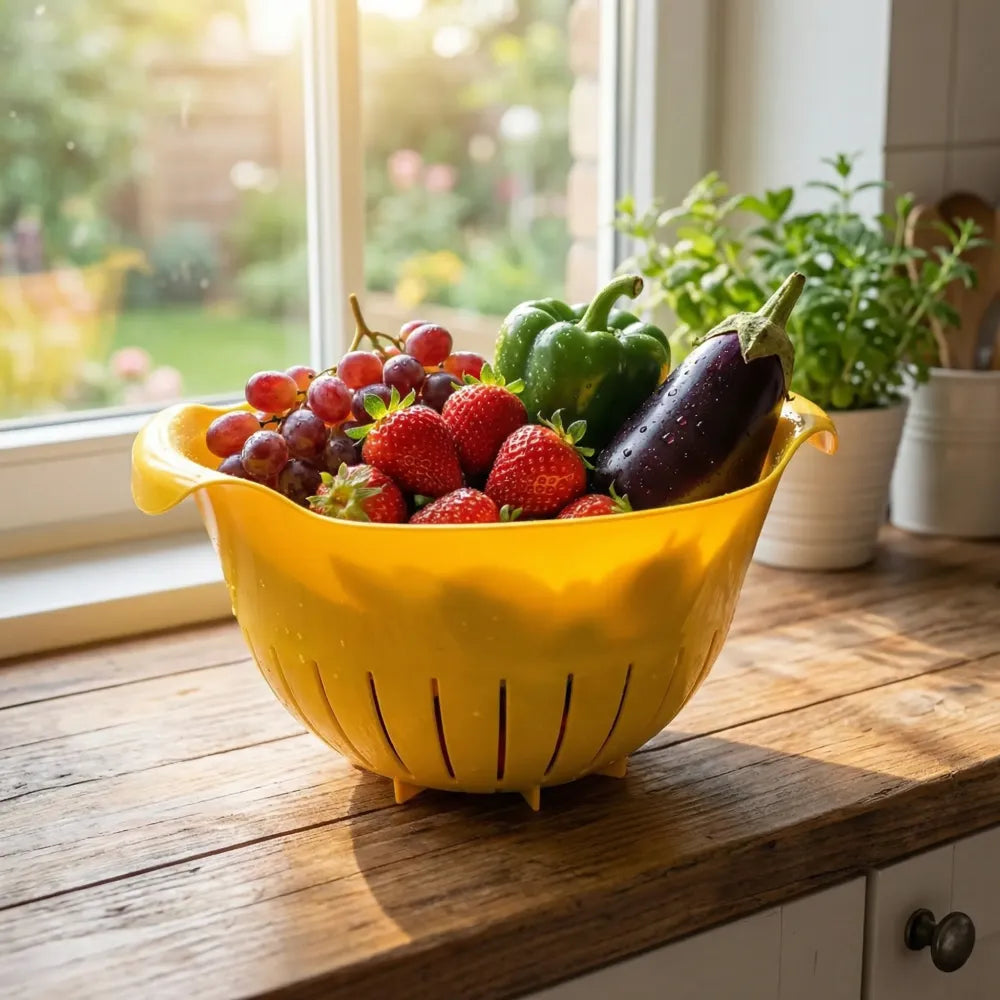 2-in-1 washing & strainer bowl - kitchen tool