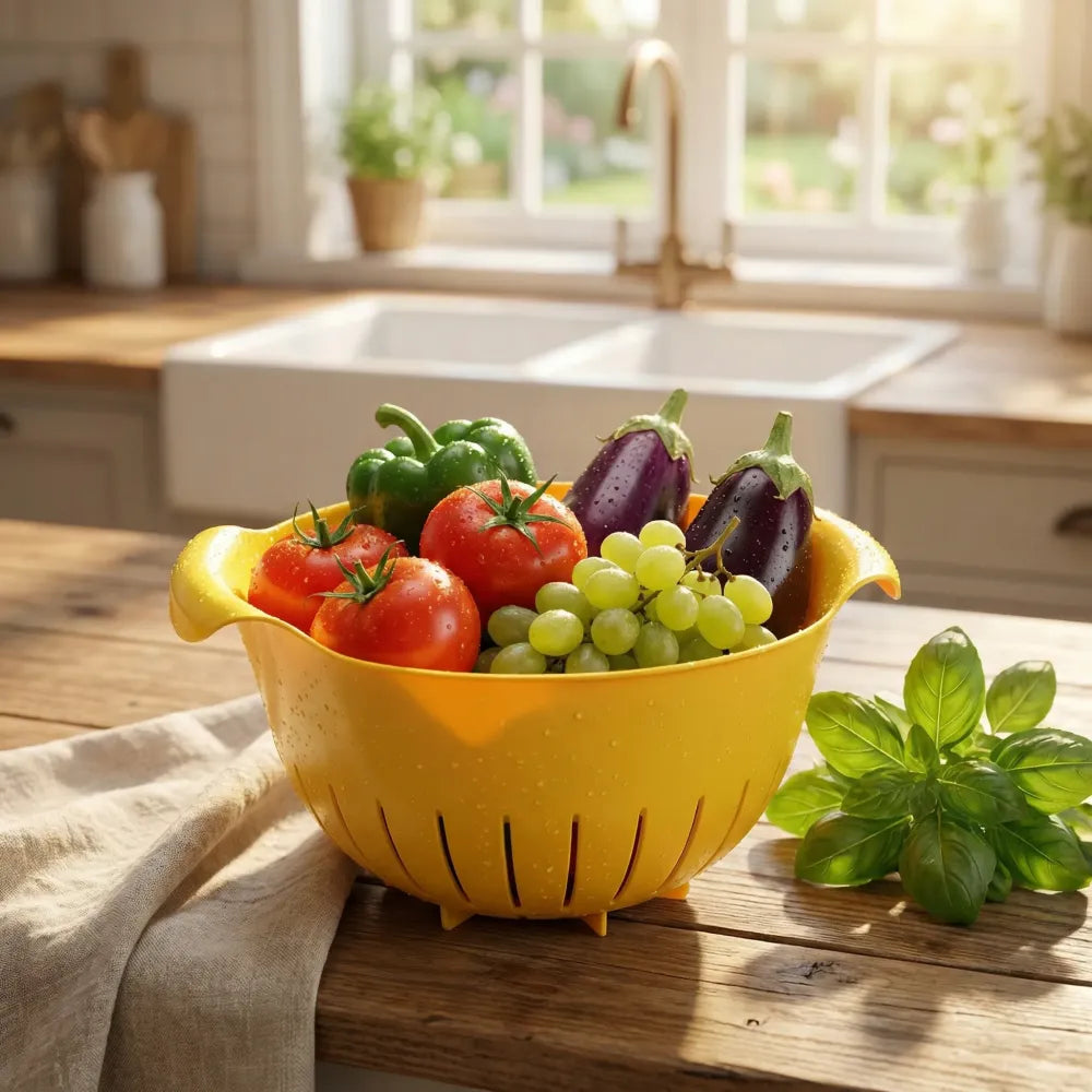 2-in-1 washing & strainer bowl - kitchen tool
