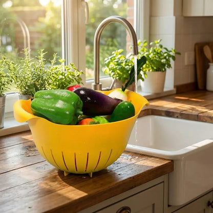 2-in-1 washing & strainer bowl - kitchen tool