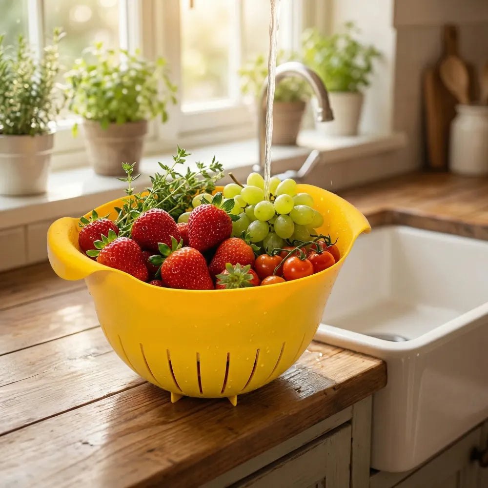 2-in-1 washing & strainer bowl - kitchen tool