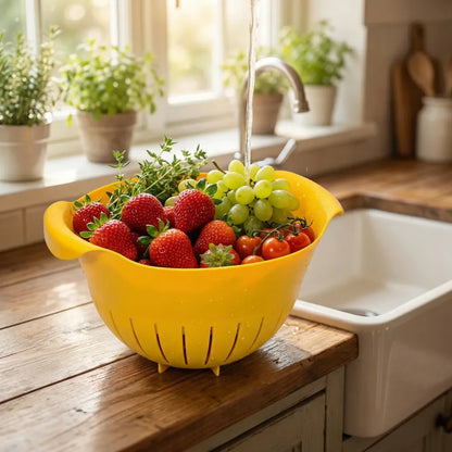 2-in-1 washing & strainer bowl - kitchen tool