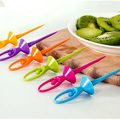 2046 dancing doll fruit fork cutlery set with stand of 6. - home & kitchen