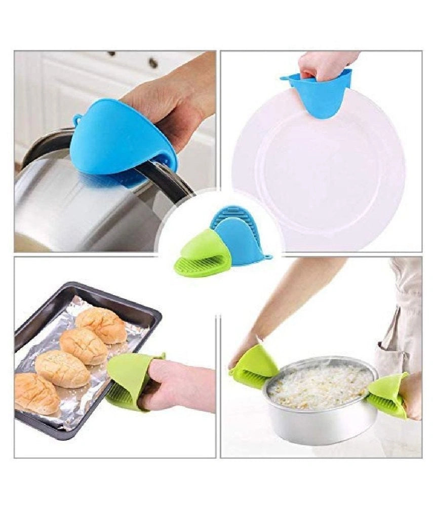 Ultra-grip silicone oven mitts