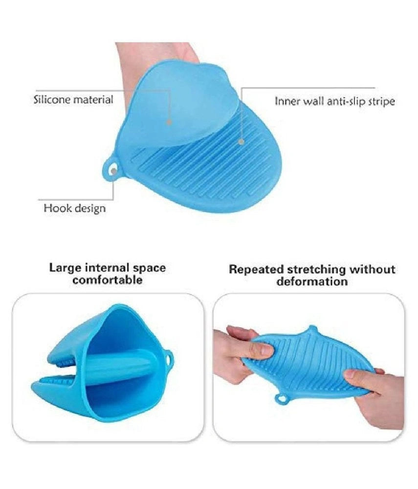 Ultra-grip silicone oven mitts