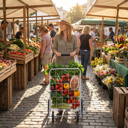 Foldable Heavy-Duty Shopping Trolley (Set of 2 Trolley)