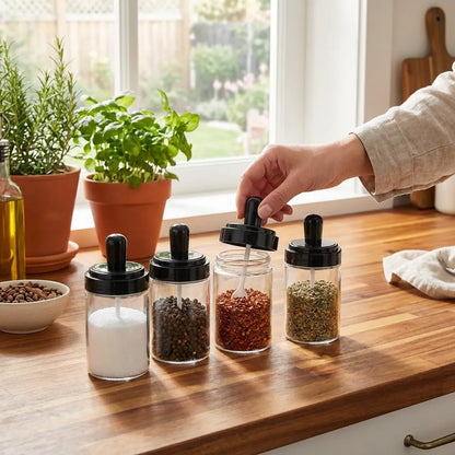 Leak-Proof Glass Spice Jar