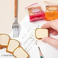 Fun toast bread erasers