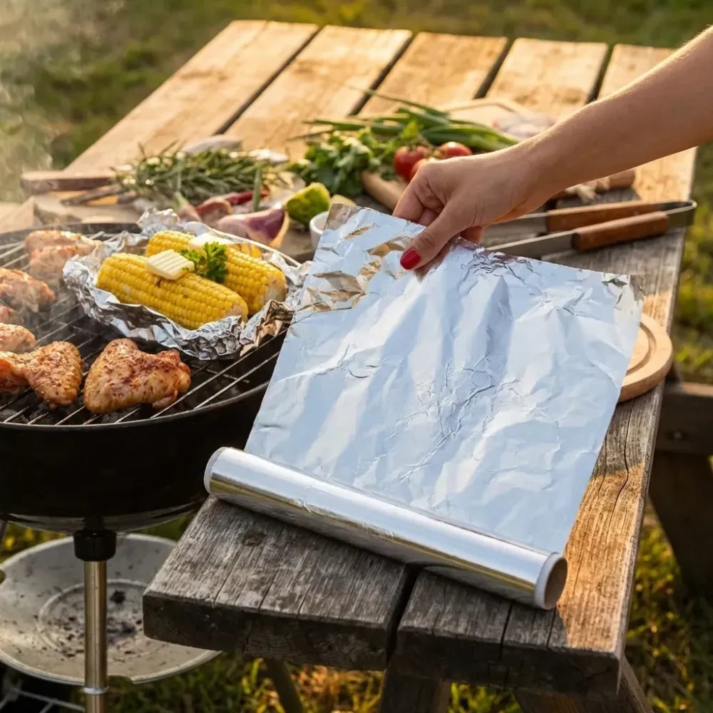 2330 aluminum foil roll heavy duty non stick thick sheet baking grilling tool (5mx300mm) - kitchen