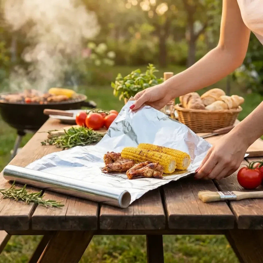 2330 aluminum foil roll heavy duty non stick thick sheet baking grilling tool (5mx300mm) - kitchen