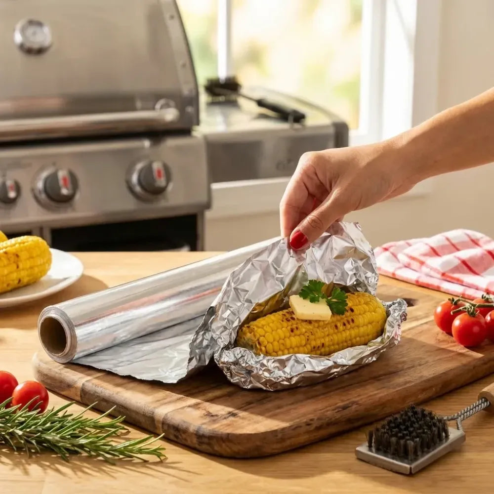 2330 aluminum foil roll heavy duty non stick thick sheet baking grilling tool (5mx300mm) - kitchen