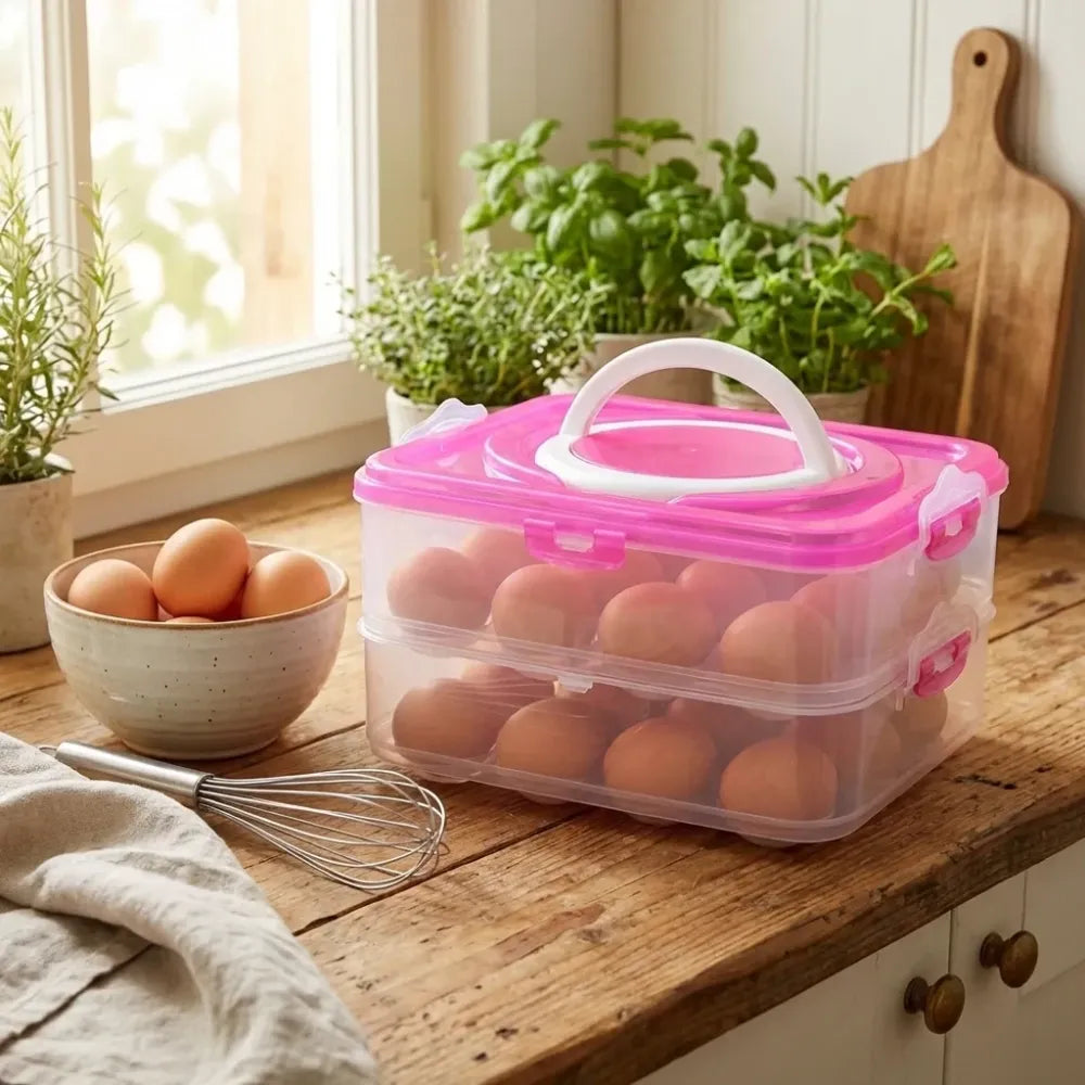 24-egg stackable storage box - kitchen tool