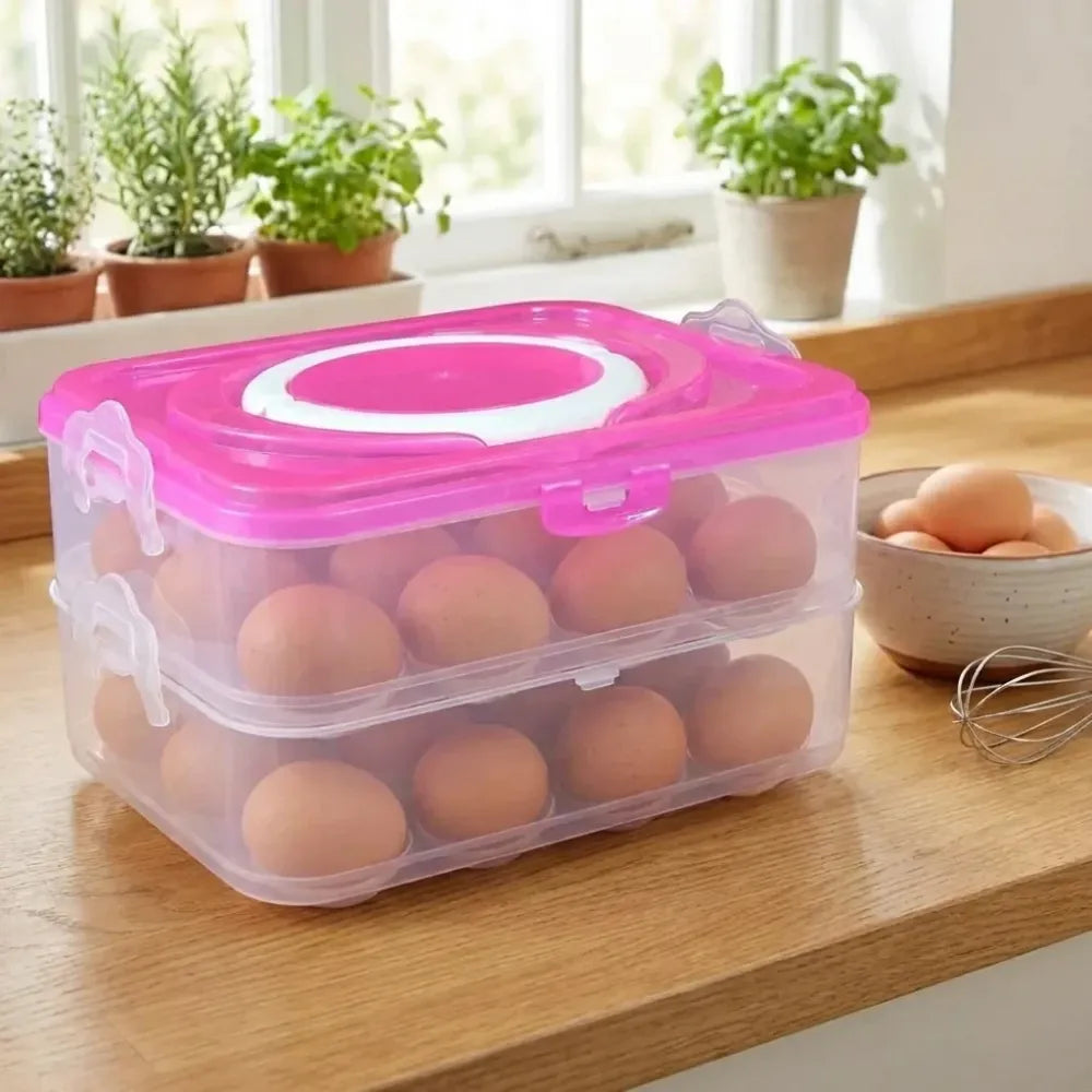 24-egg stackable storage box - kitchen tool