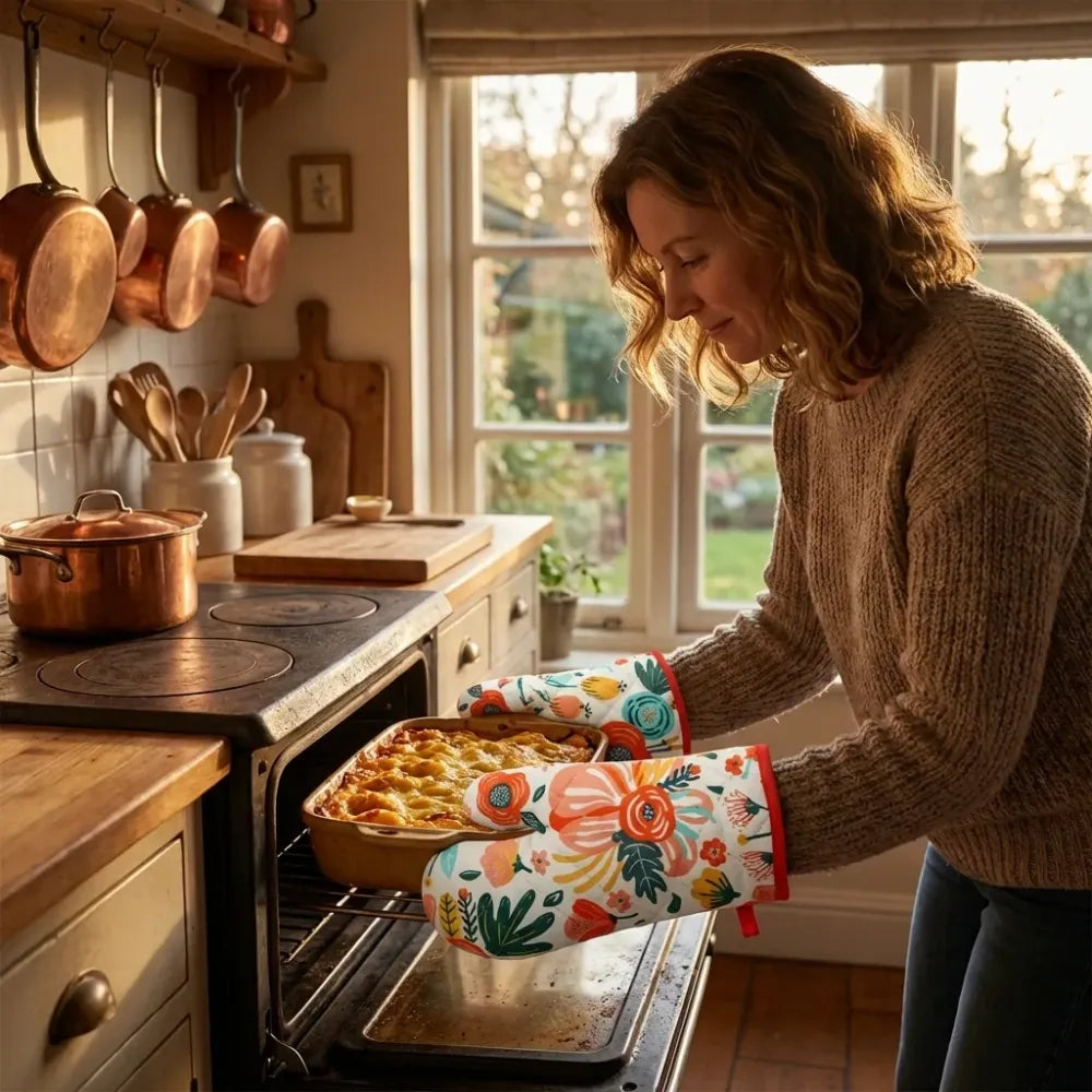 2770 professional cotton oven mitt gloves - home & kitchen