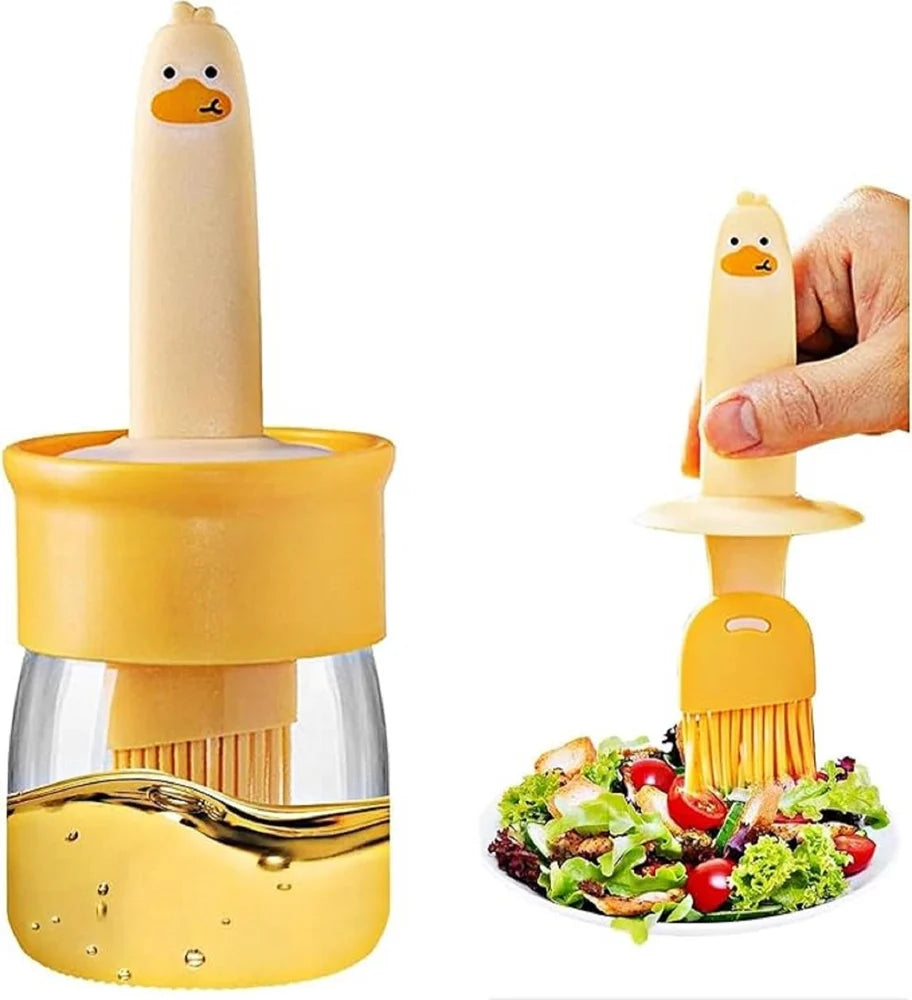 Oil dispenser with silicone brush