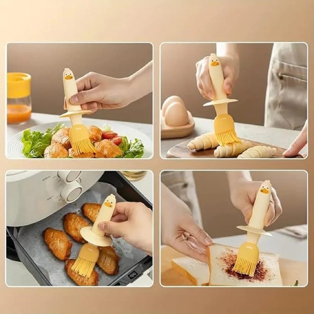 Oil dispenser with silicone brush